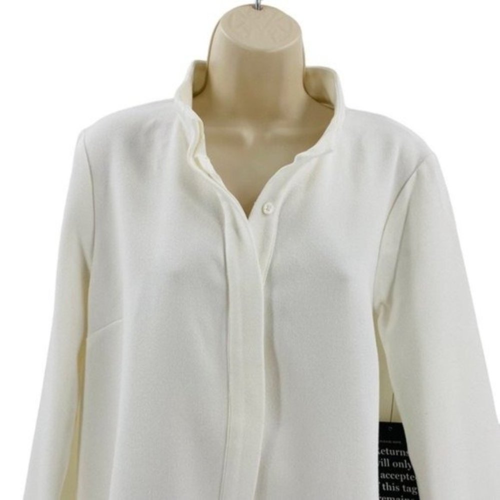 Tuckernuck White Stretch Crepe Avery Long Sleeve Shirt Mini Dress Size XXS - Picture 5 of 11